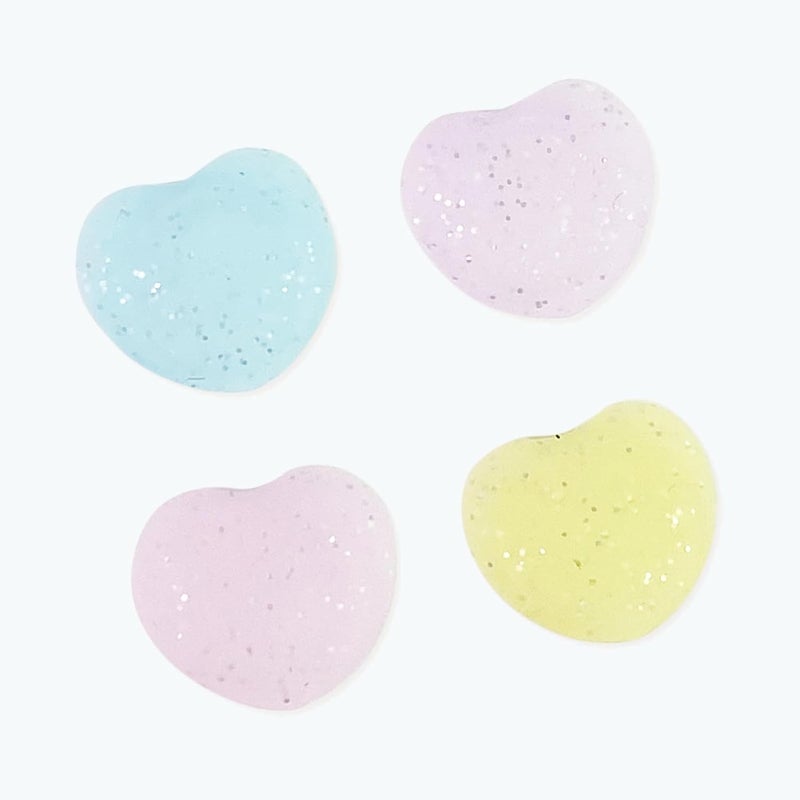 FlyingMage Switch Joycon Thumb Grips Caps, 4 PCS Cute Kawaii 3D Silicone Analog Thumbstick Button Cover Compatible with Nintendo Switch Lite/OLED Joystick Caps (Multicolor Glitter Heart) - Image 1
